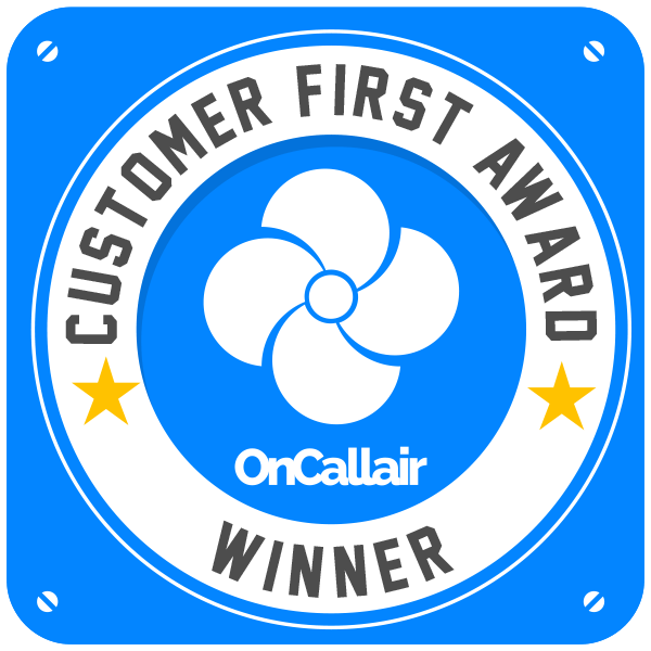 Customer First Award Badge Website and OnCall Air